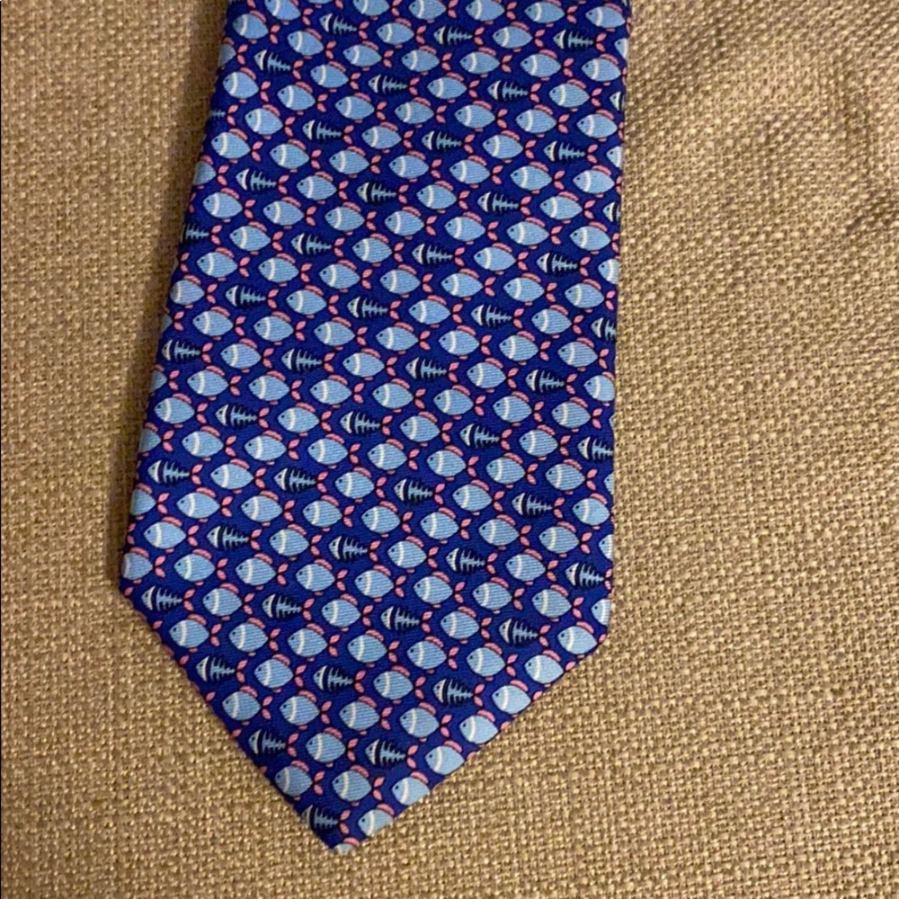 Blue Fishbone Tie